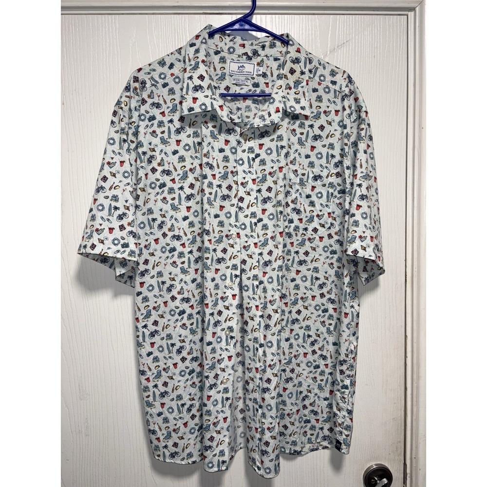Southern Tide Intercoastal Performance Stretch Go With The Float Men's Shirt XXL
